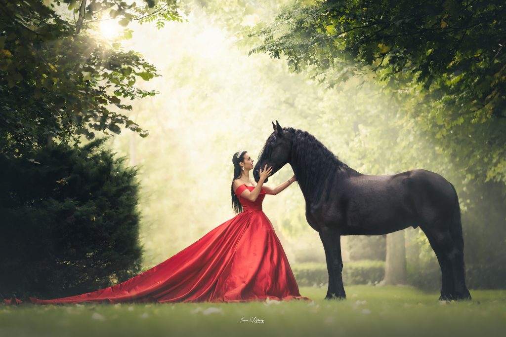 laura dijkslag fotografie fries paard magisch rode jurk paardenfotograaf heerde apeldoorn zwolle